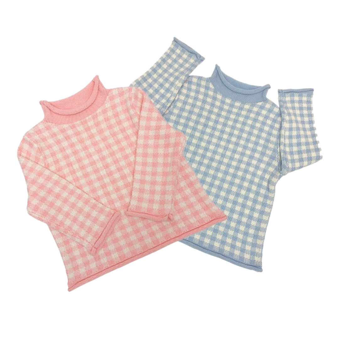 Gingham Rollneck Sweater - PREORDER