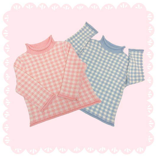 Gingham Rollneck Sweater - PREORDER