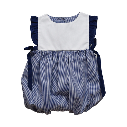 Gingham Short Sleeve Girls Bubble