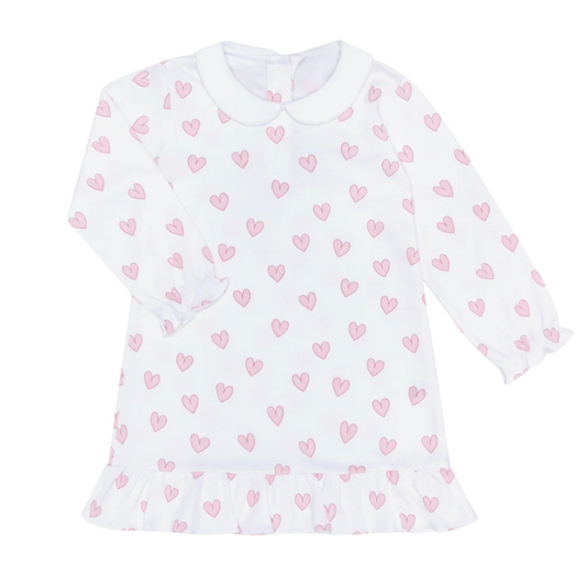 Heart Print Long Sleeve Dress