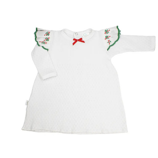 Knit Dress with Candy Cane Trim