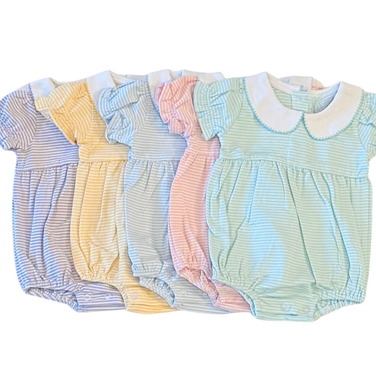 Knit Stripe Peter Pan Collar Bubble