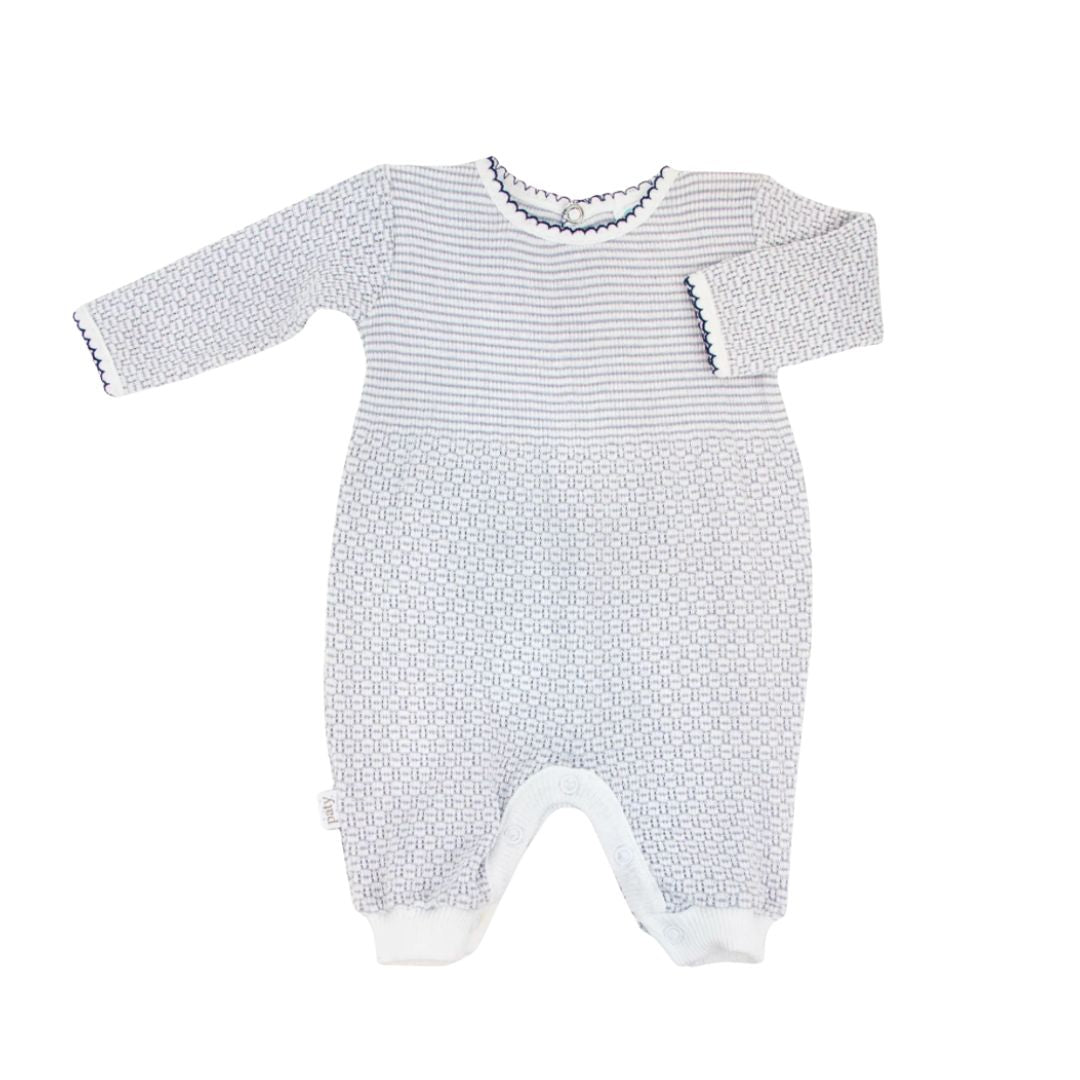 Knit Long Sleeve Solid Color Romper
