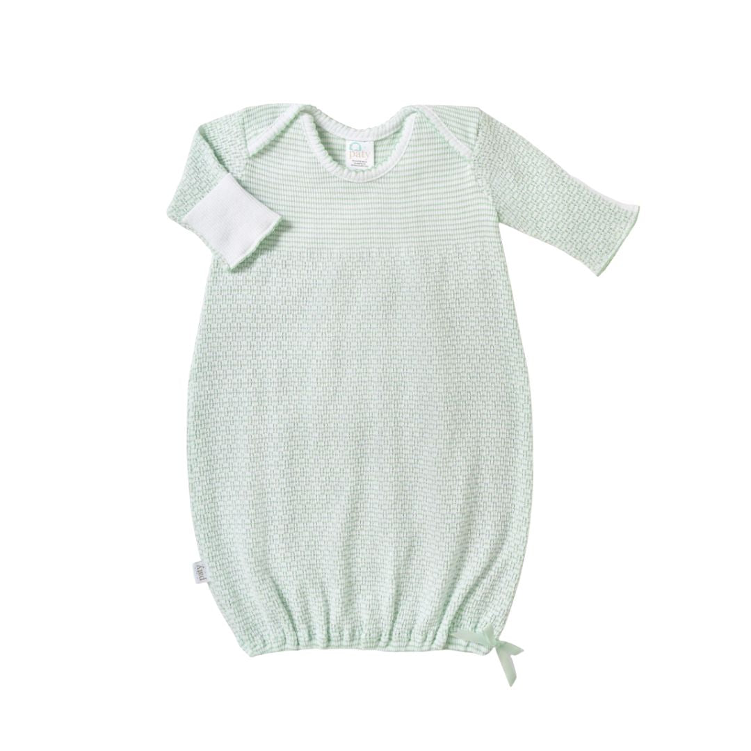 Solid Knit Overlap Shoulder Gown