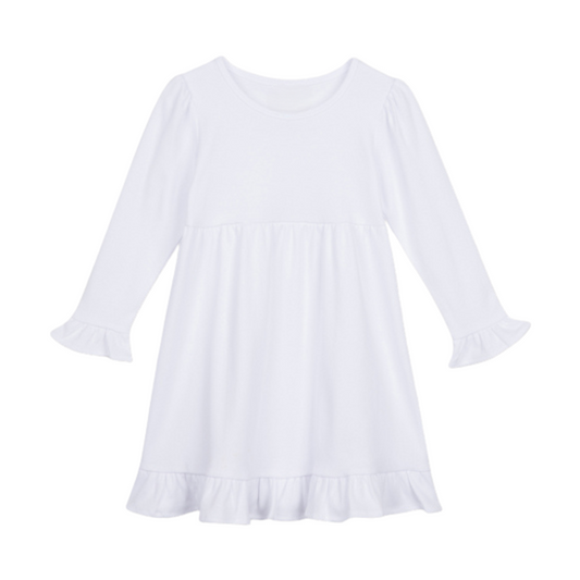 Long Sleeve Empire Waist Ruffle Dress