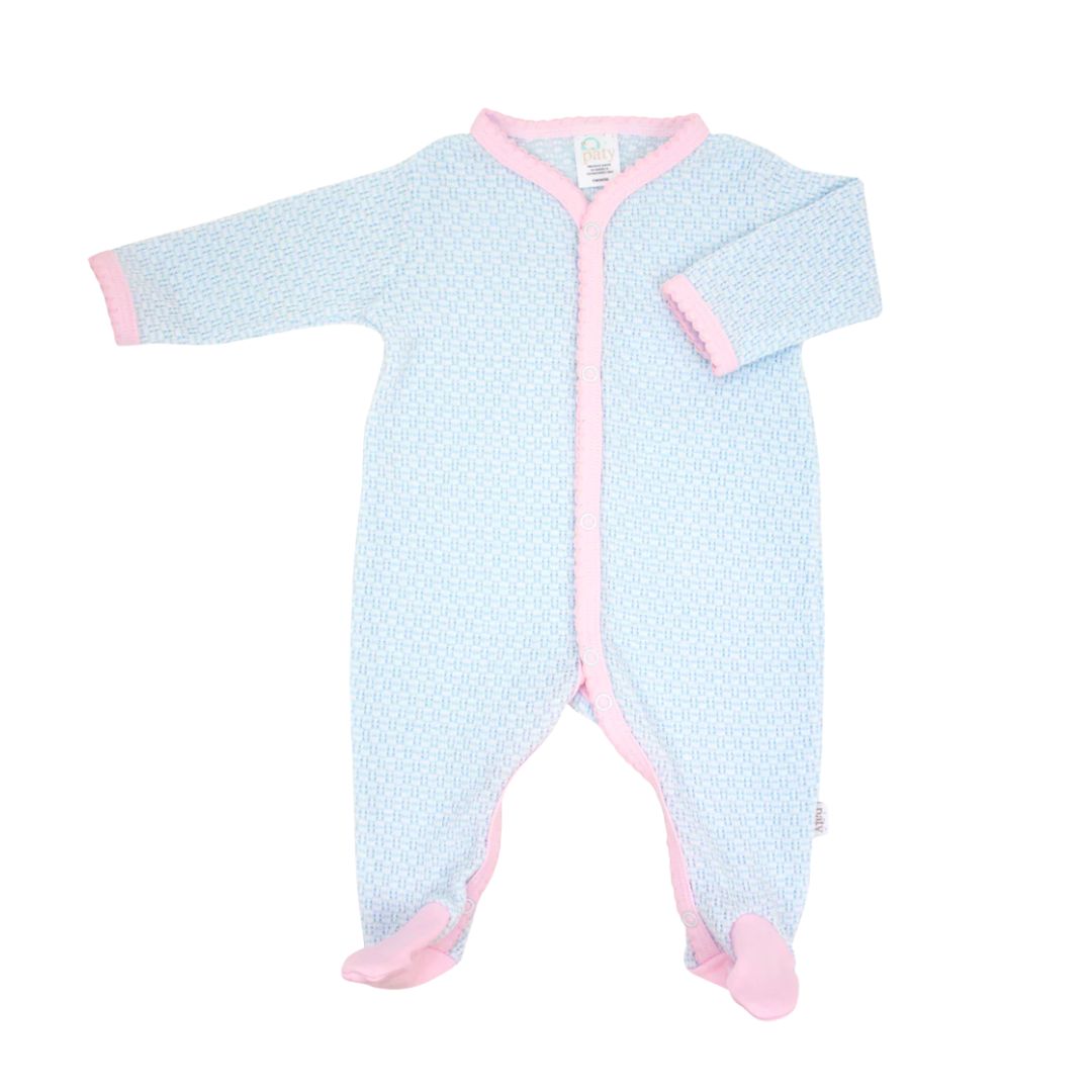 Knit Solid Color Footie with Pima Trim