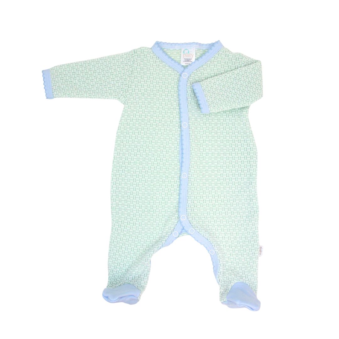 Knit Solid Color Footie with Pima Trim