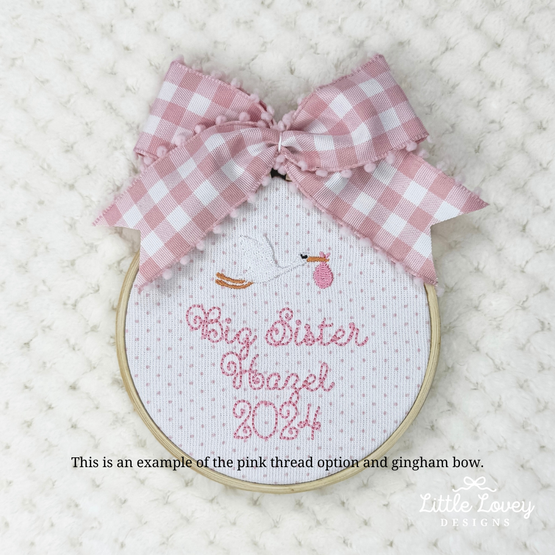 Baby Girl First Christmas Hoop Ornament