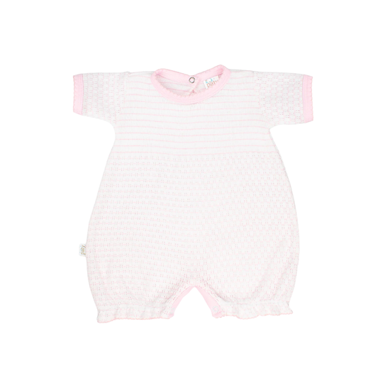 Pinstripe Ruffle Hem Pima Trim Bubble