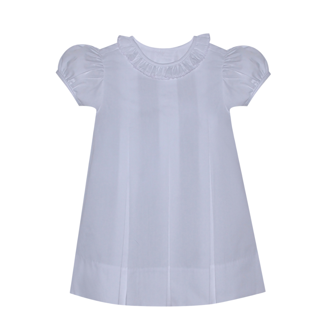 Reese Dress - Ruffle White Picot Collar