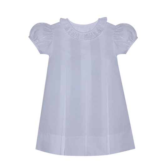 Reese Dress - Ruffle White Picot Collar