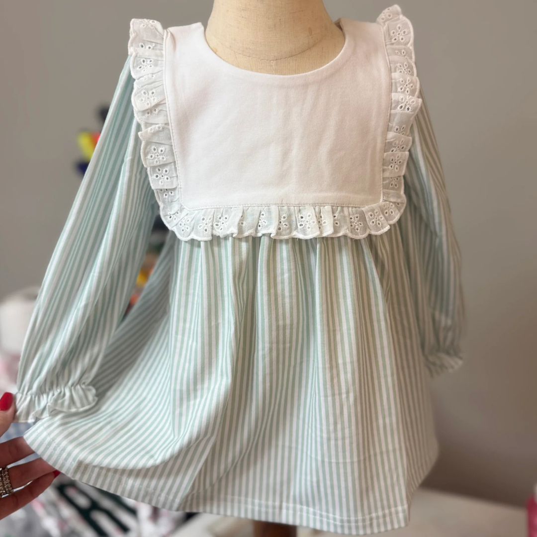 Sage Stripe Dress - PREORDER