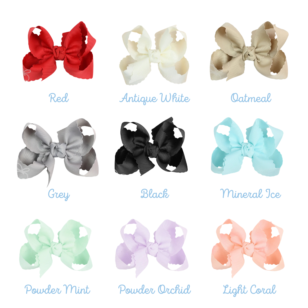 Scalloped Edge Hair Bow