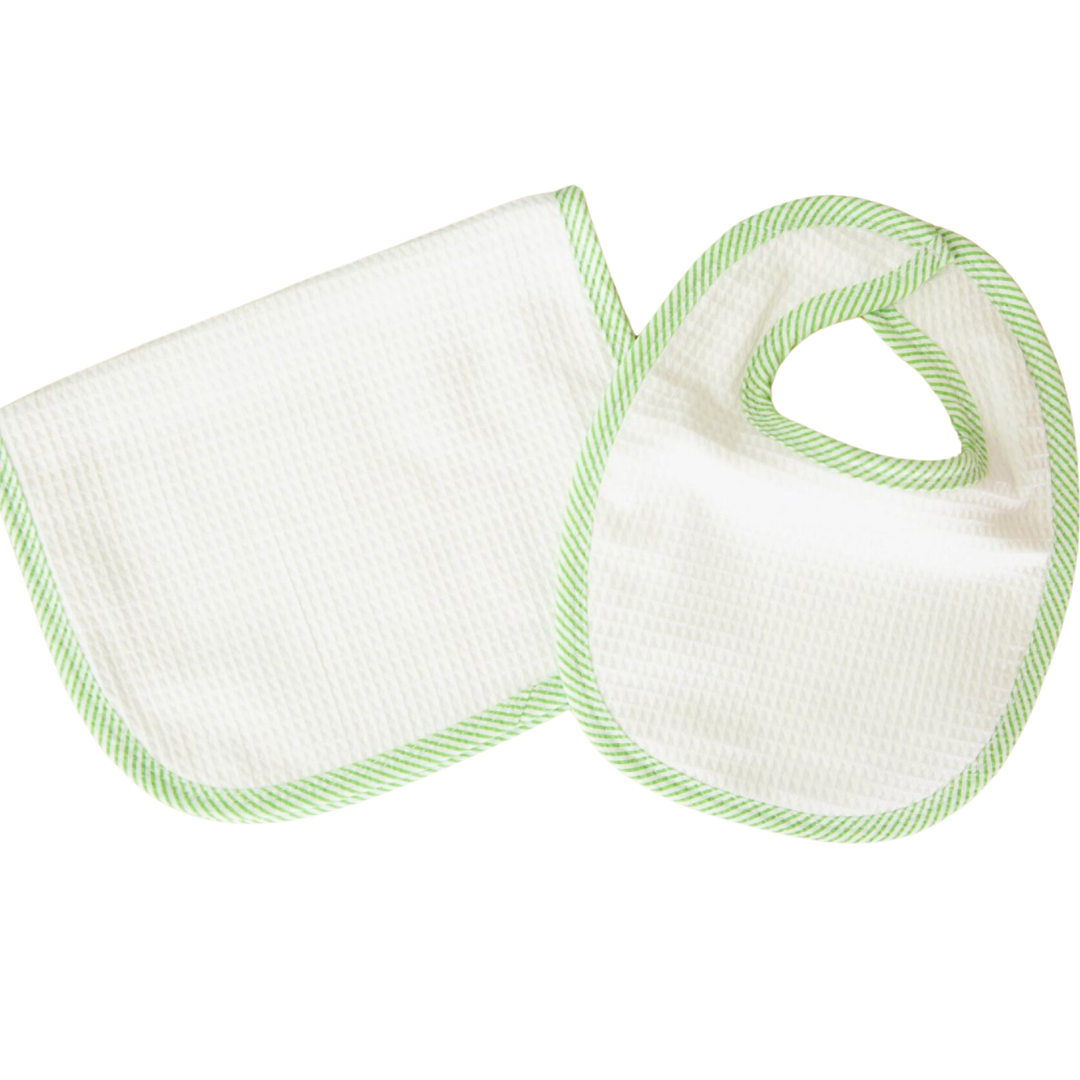 Seersucker Bib and Burp Cloth