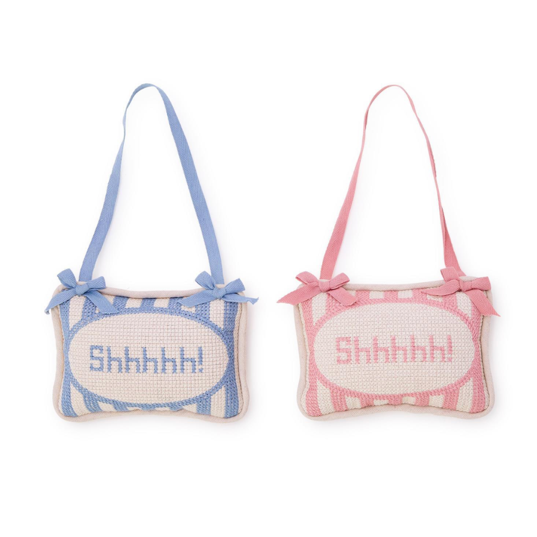 Shhhhh! Embroidered Pillow Door Hanger
