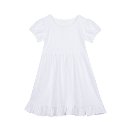 Short Sleeve Empire Waist Ruffle Dress