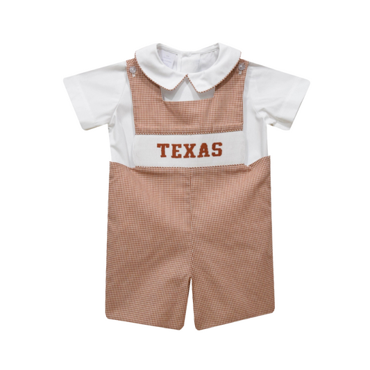 Texas Smocked Jon Jon and Short Sleeve Shirt