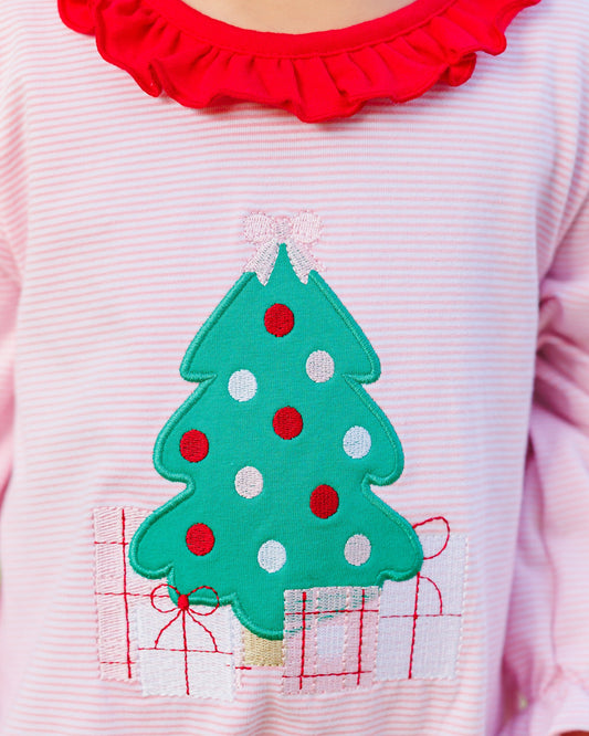 Underneath The Tree Ruffle Romper - PREORDER