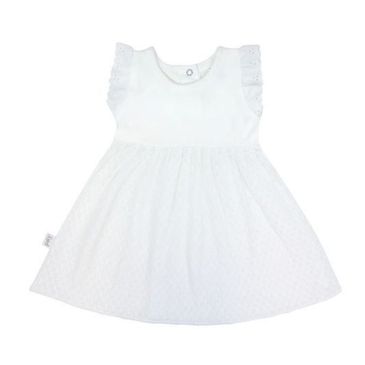 White Dress with Eyelet Sleeves