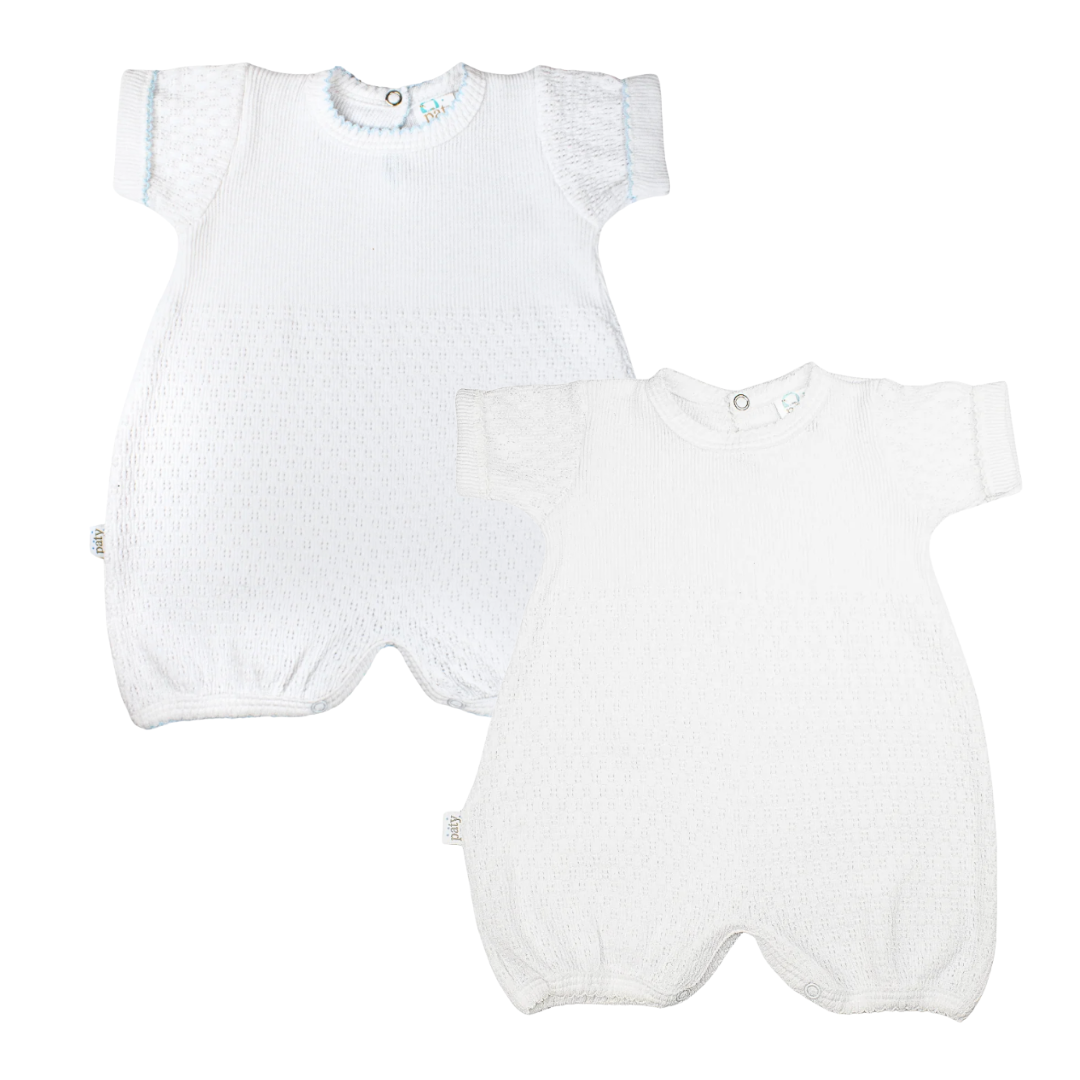 White Knit Straight Trim Bubble