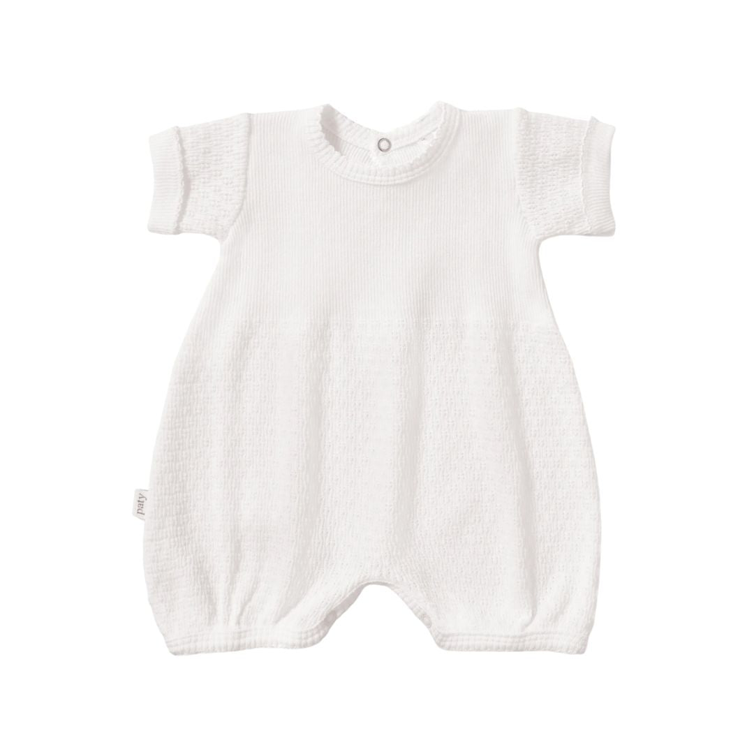 White Knit Straight Hem Bubble