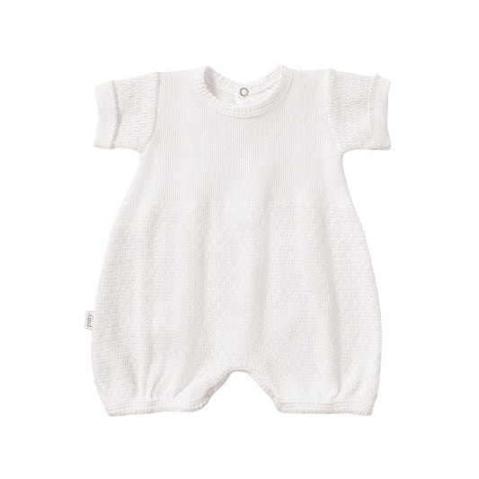 White Knit Straight Hem Bubble