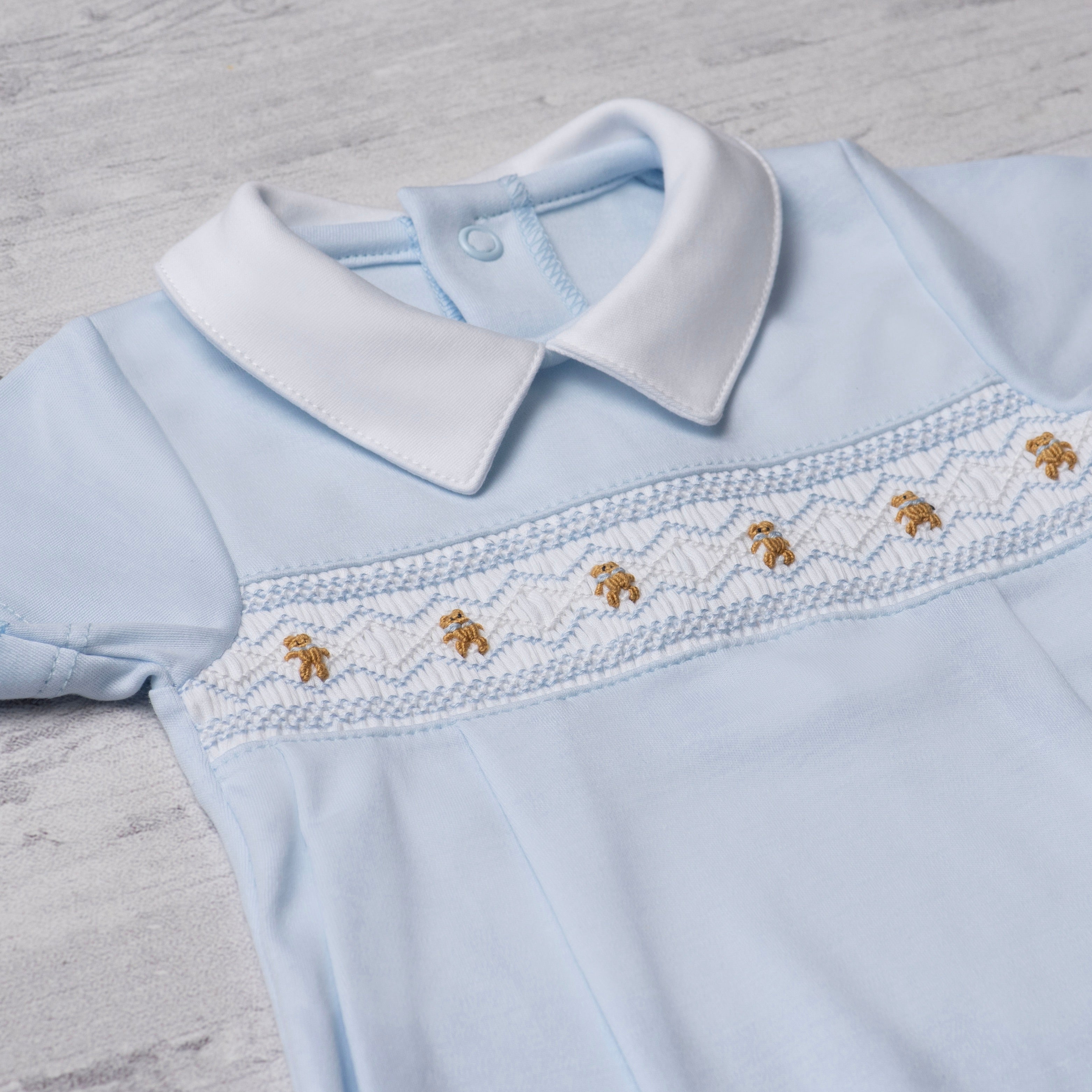 The outlet smocked bear romper